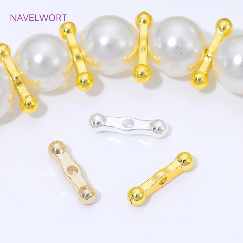 فاصل خرز مطلي بالذهب عيار 18 قيراط للسوار، شريط فاصل نحاسي، فاصل للخرز، صناعة المجوهرات بنفسك، مواد للمجوهرات