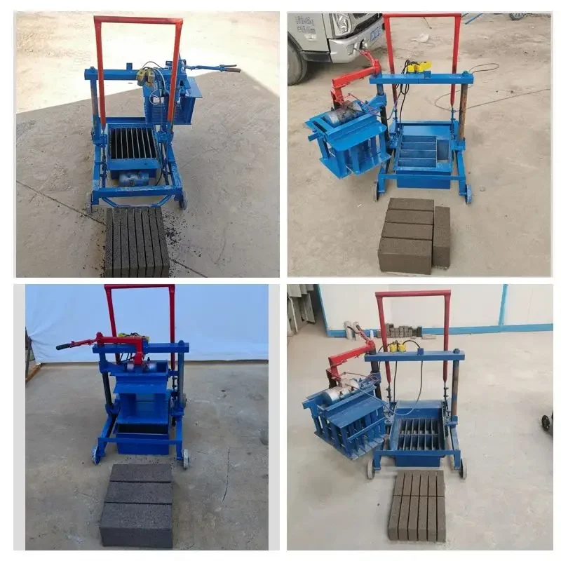 Manual Semi Automatic Interlocking Paver Hollow Cement Concrete Block Making Machine