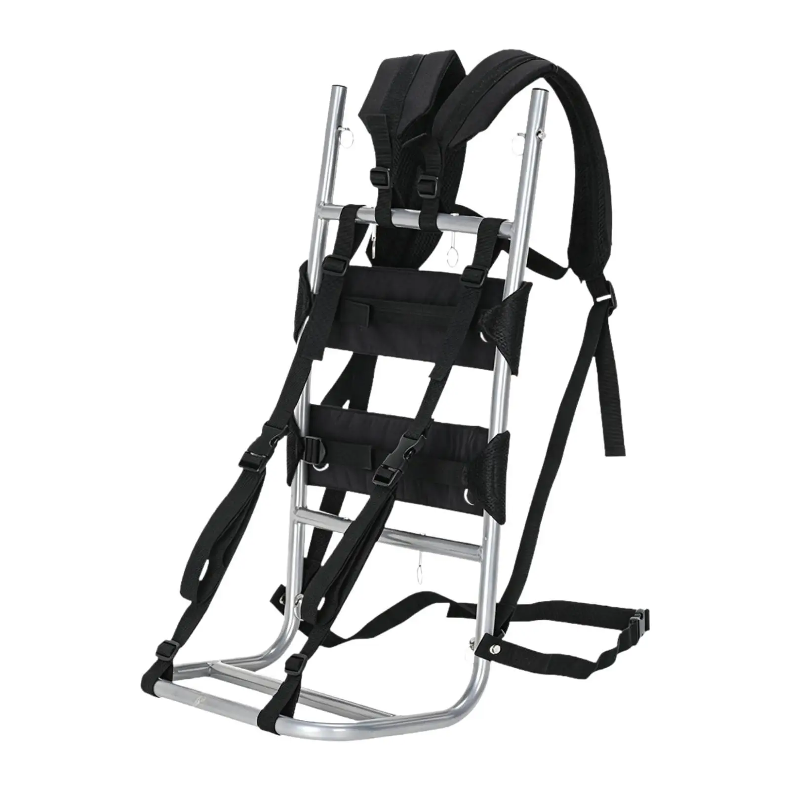 Aluminum Alloy Heavy Load Backpack Frame External Hiking Travel Pack Carrier with Adjustable Straps for Outdoor Activities
