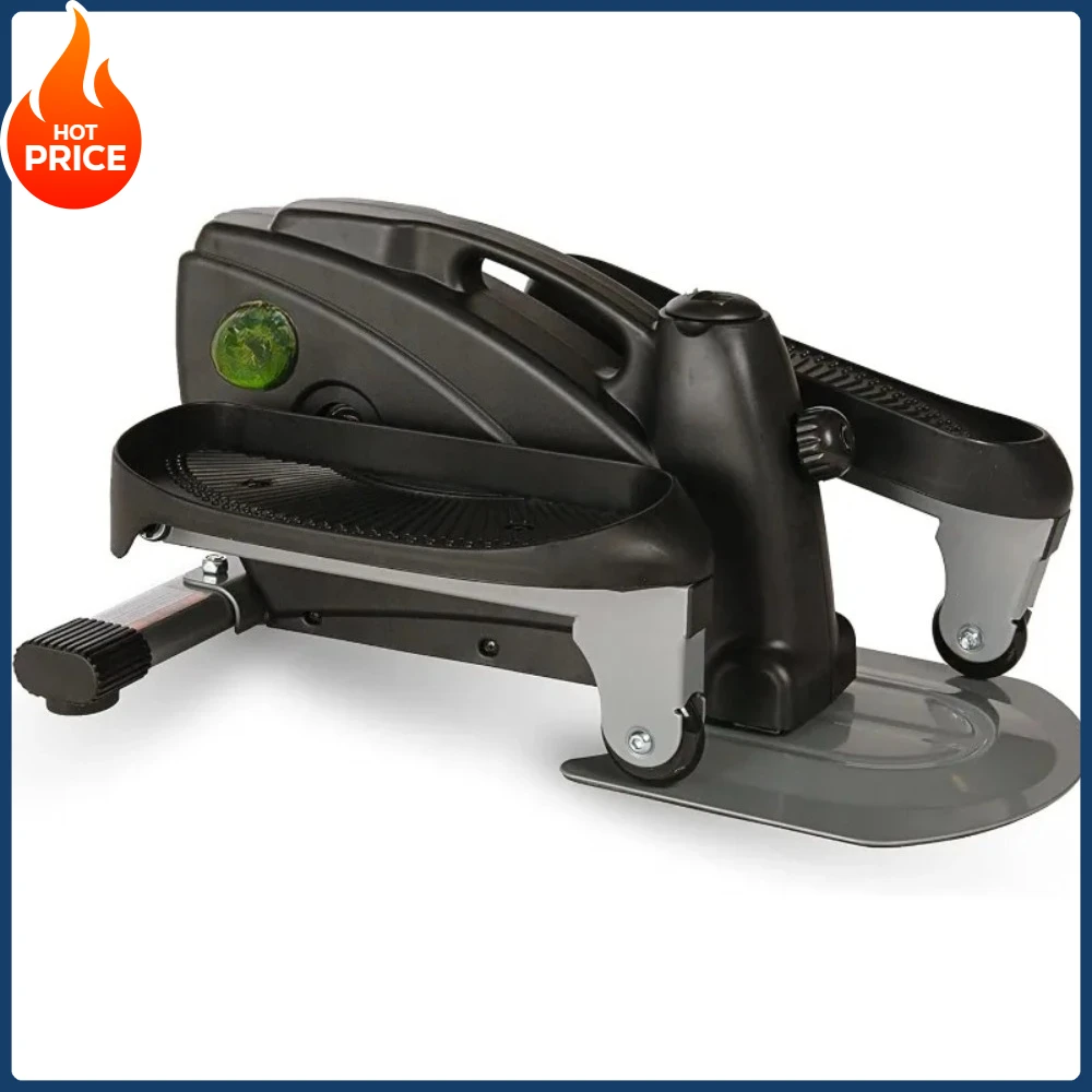 أدوات خارجية. آلة تمارين القدم المدمجة باللون الأسود، تحت المكتب بيضاوية الشكل، معدات اللياقة البدنية البيضاوية القائمة أو الجلوس #1