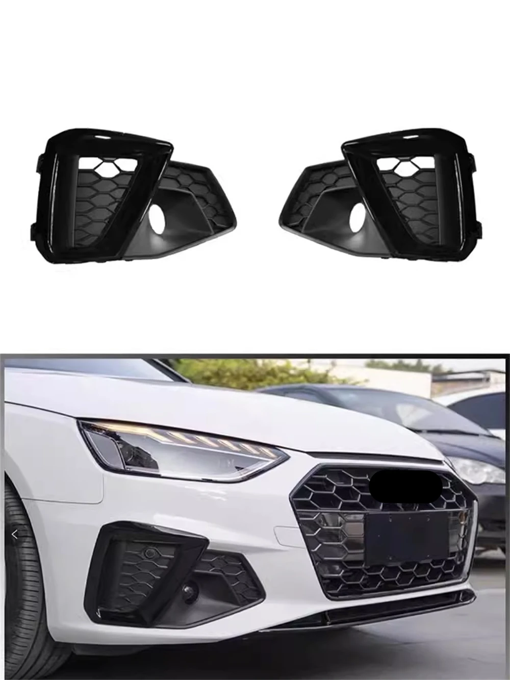 

Car Front bumper Fog lamp cover for 20-23 Audi A4L