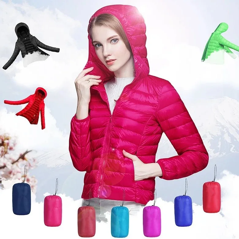 90% ultraleichte Plus Size dünne Daunen jacke Frauen Herbst Winter schlanke kurze Kapuze warm weiße Enten Daunen mantel Frauen Oberbekleidung