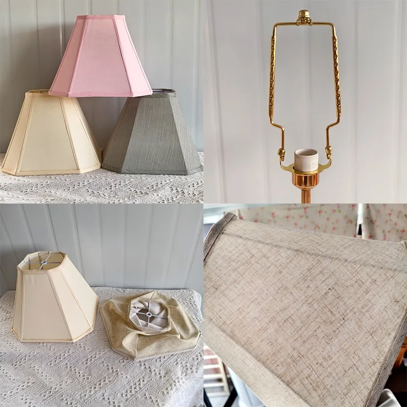 15x33x25cm Bell Lampshades Spider Fitter,Trapezoid Lamp Shades Replacement Lamp Shade,Assembly Required (Foldable)