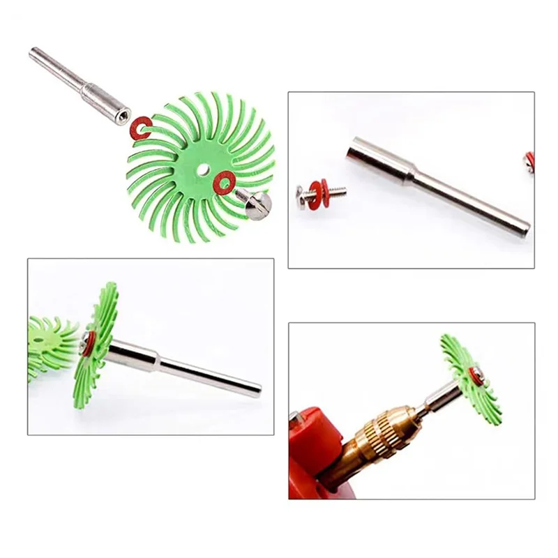 

AONEQ-48Pcs 1 Inch Radial Bristle Disc Kit With 3Mm Shank For Rotary Tools Detail Abrasive Wheel For Jewelry Wood Metal