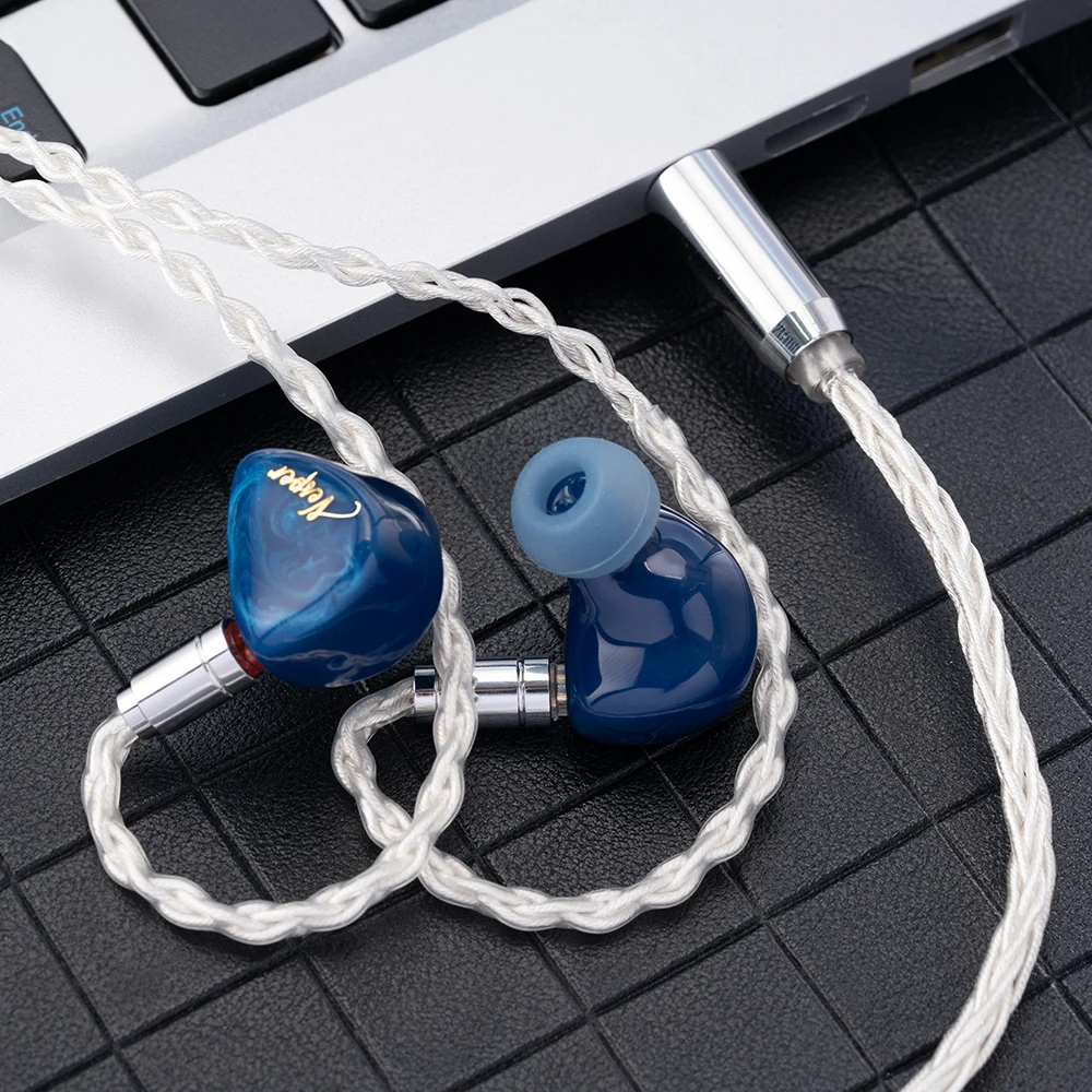 QoA Vesper 2 سماعة أذن HiFi DJ Music Sport Hybrid Driver IEMs 1DD + 1BA 0.78mm3.5MM 2Pin سماعات مراقبة كابل قابلة للفصل