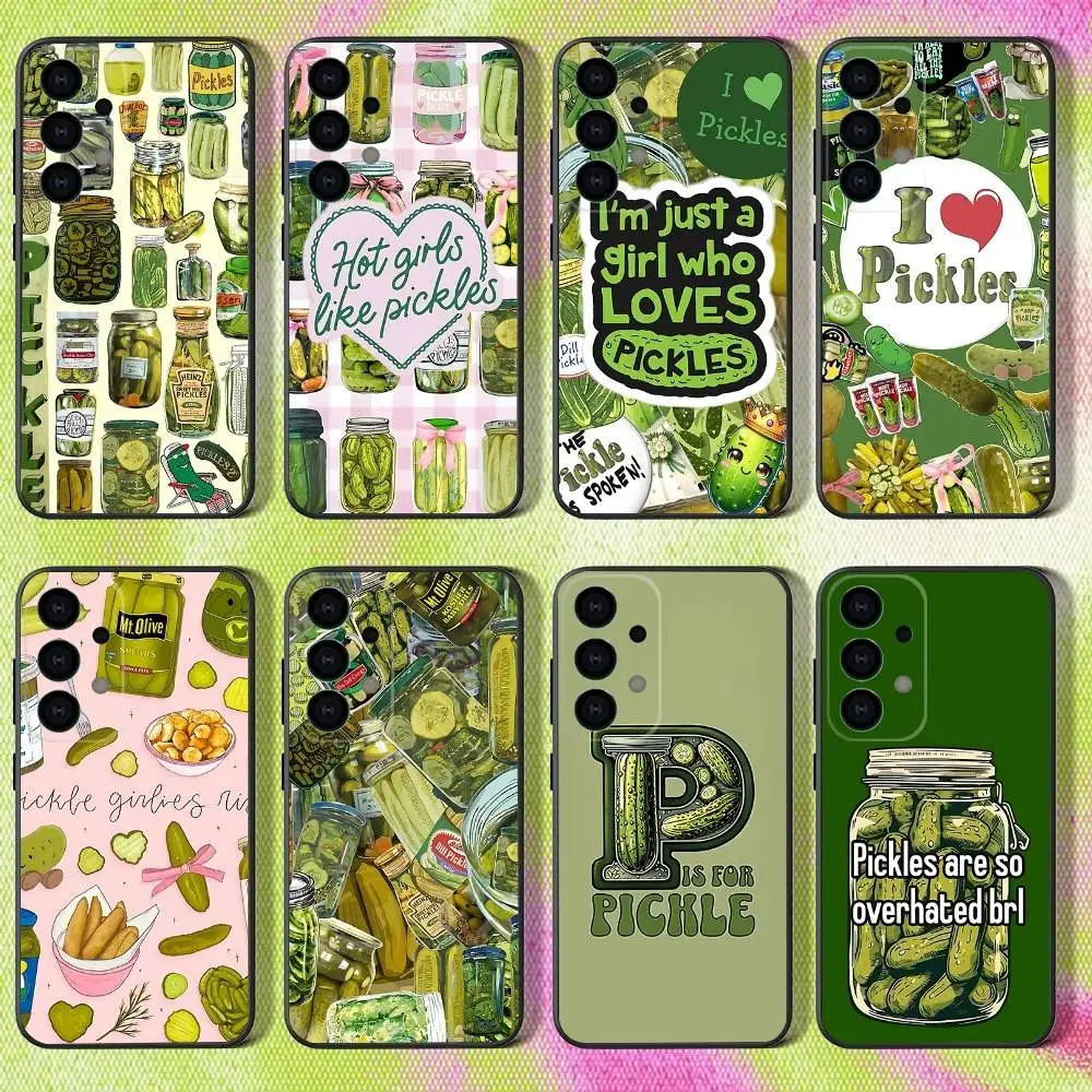 

Funny Pickle Green R-Ricks Phone Case For Samsung S25,S24,S21,S22,S23,S30,Ultra,S20,Plus,Fe,Lite,Note,10,9,5G Black Cover