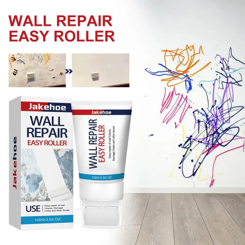

Wall Repair Easy Roller, Household White Wall Repair Paste Waterproof Anti-Crack Cover Mildew Stain Retreading Paste