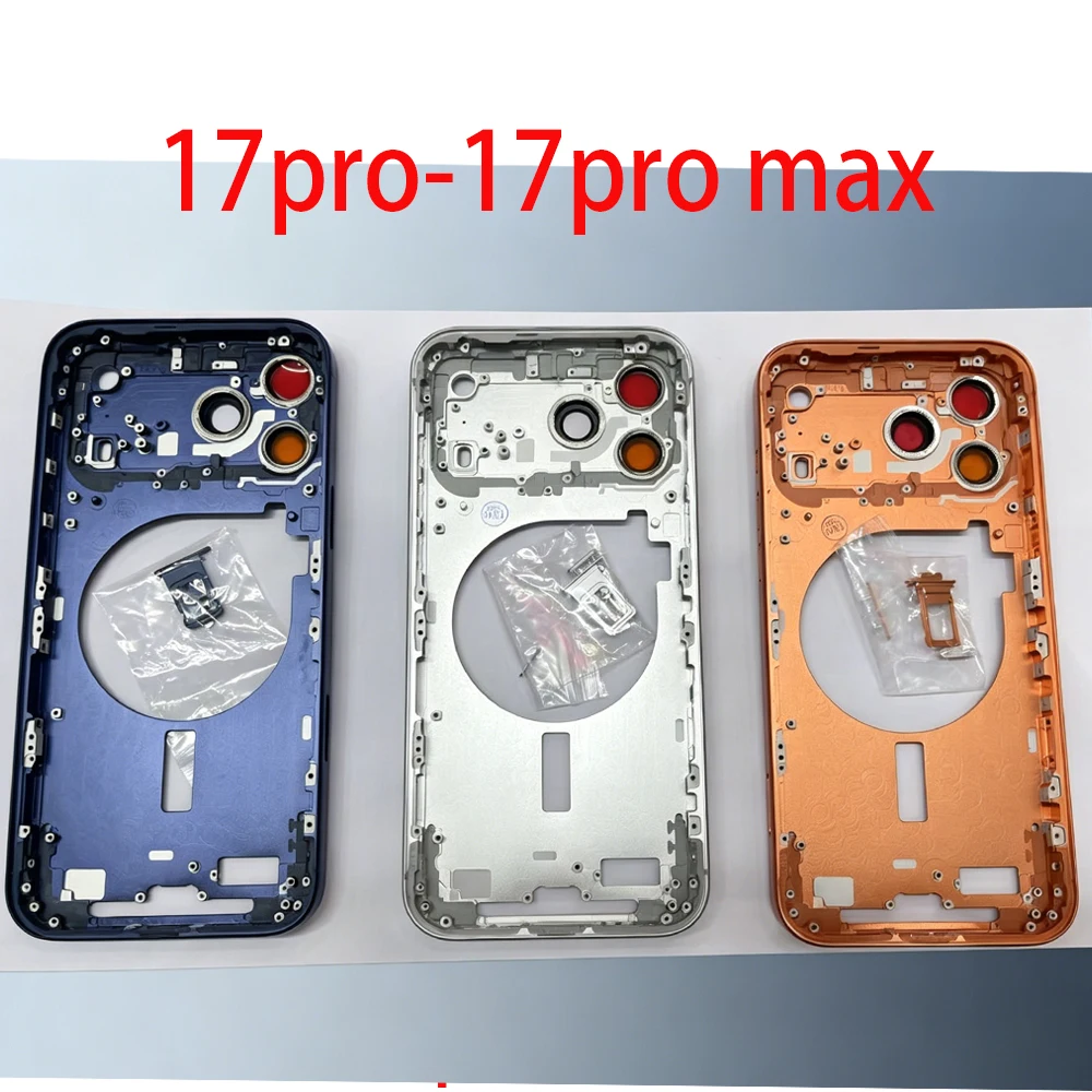 

Housing For iPhone 17 Pro Max Battery Cover+Middle Frame Chassis+with Side Buttons OEM For IPhone 17 Pro Max Back Cover Housing