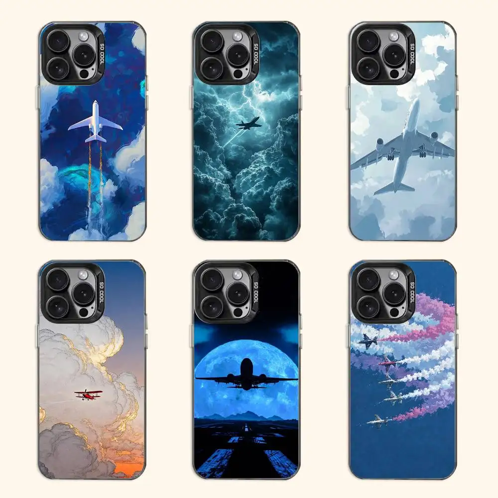 

Airplane Case for iPhone 11 12 13 14 15 16 17 Pro Max XS X XR Cover