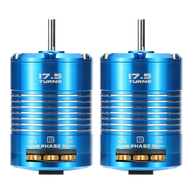 

2X High Efficiency 540 17.5T 2200KV Sensored Brushless Motor For 1/10 RC Car Truck