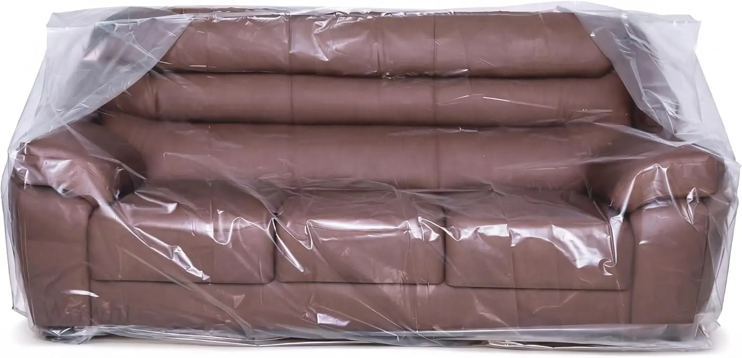 

Прозрачный пластиковый чехол для мебели (для диванов и коробок), пылезащитный мешок для переезда, толщина 4 мил, 92x42x62/41 дюймов (ширина x глубина x высота)