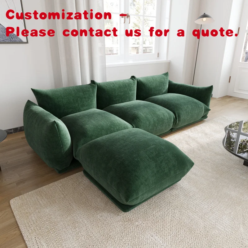 

custom.ATUNUS Modern Unique Design Sofa l Shaped Contemporary Couch Home Furniture Velvet Fabric Vintage Sectional Sofa