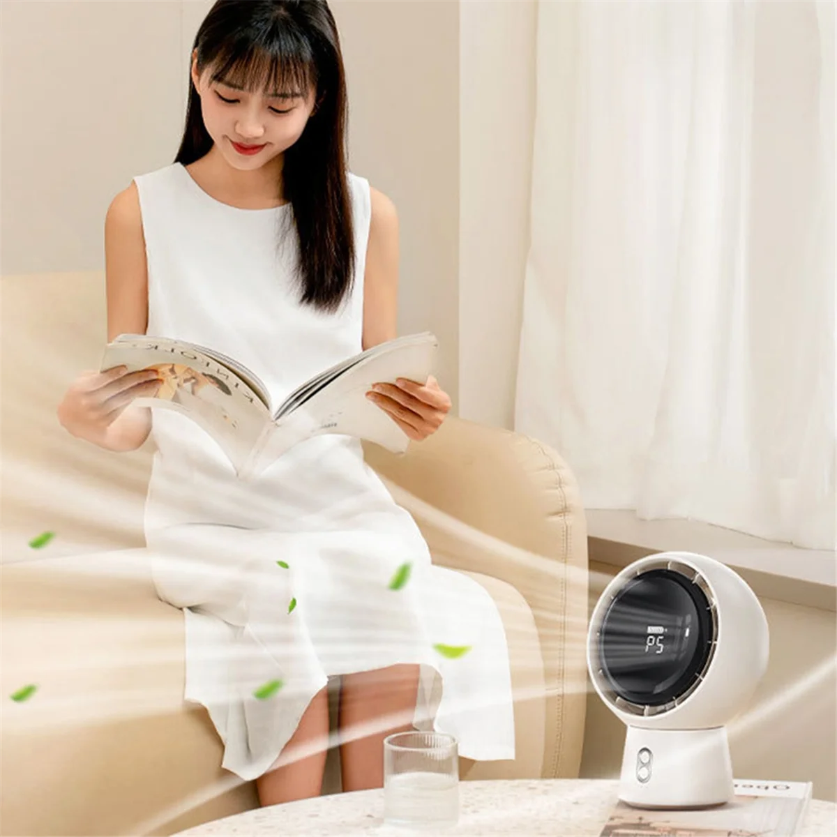 

Настольный вентилятор Мини-портативный безлопастной вентилятор с циркуляцией воздуха USB перезаряжаемый аккумулятор 5000 мАч 5