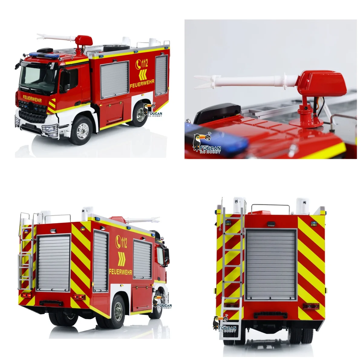 

4x2 1/14 RC Fire Truck 3-Speed Transmission Radio Control Fire Fighting Vehicles Model Water Sprinkler Trucks