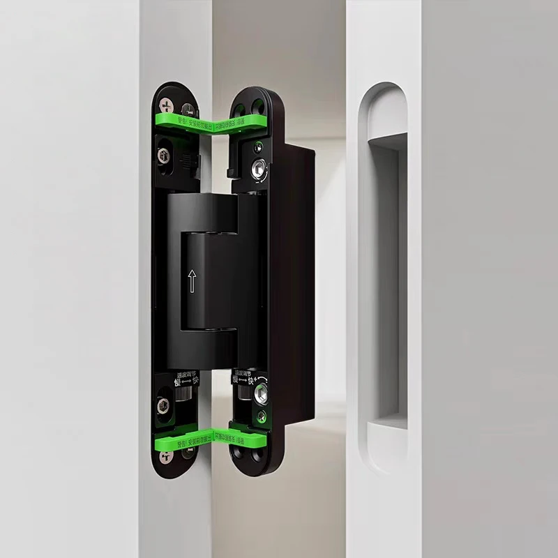 Secret Wood Folding Cross Hidden Gate Heavy Duty Hardware Furniture Black Invisible Zinc Alloy Concealed Hinge for Rebated Door