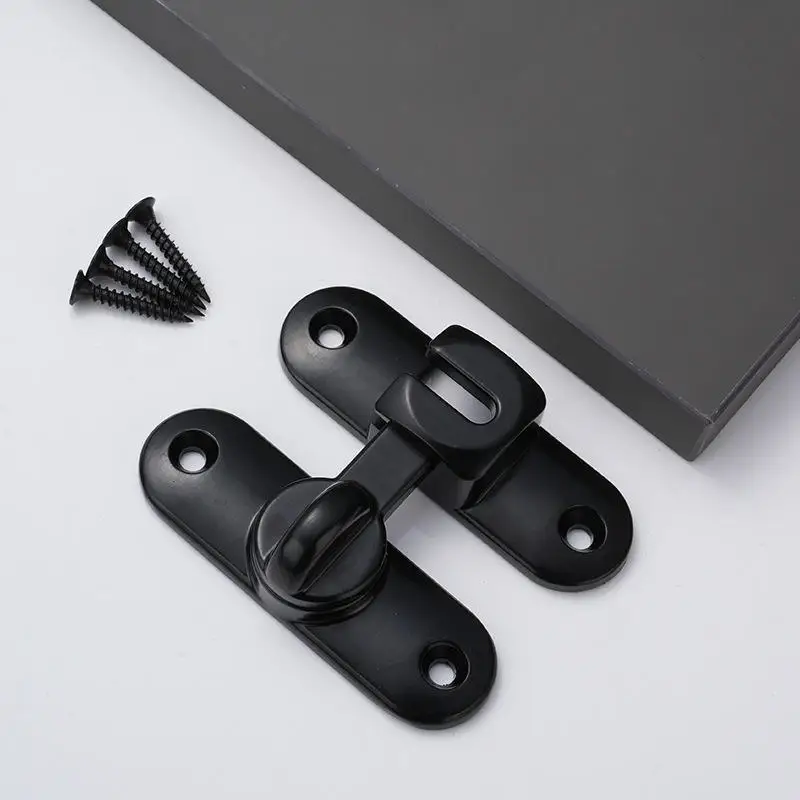 Zamek do drzwi ze stopu cynku i stali nierdzewnej 304, bez wiercenia, 90/180 stopni °   Bezpieczna klamra antykradzieżowa bez wiercenia, akcesorium do zabezpieczenia domu.