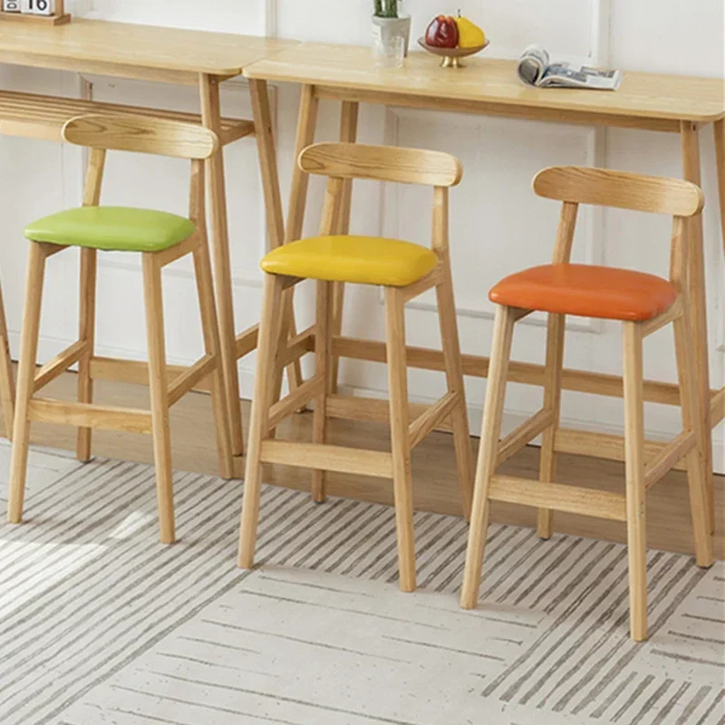 Relax Wooden Bar Chairs Swivel Reception Modern Vintage Bar Chairs High Stool Minimalist Design Bar Furniture Barkrukken LLBC