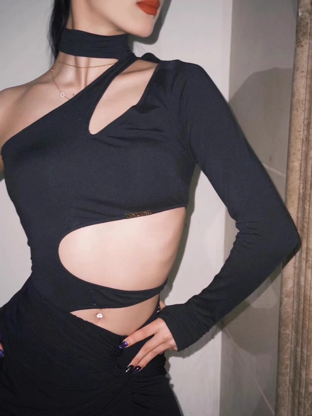 UK-Lateintanz-Top – Schwarze Premium-Übungskleidung für Damen, multifunktional für Unterricht und Training von Gesellschaftstanzkostümen