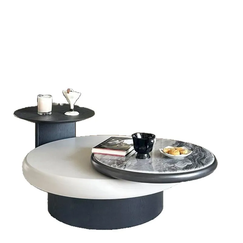 

Italian light luxury coffee table, minimalist and modern, round combination