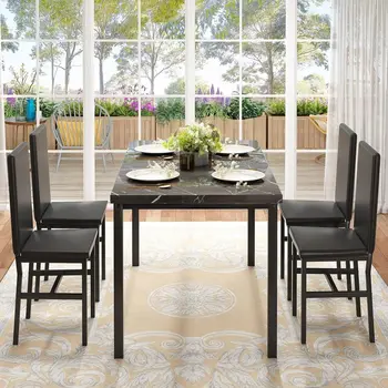 4-Piece Marble Dining Set 5