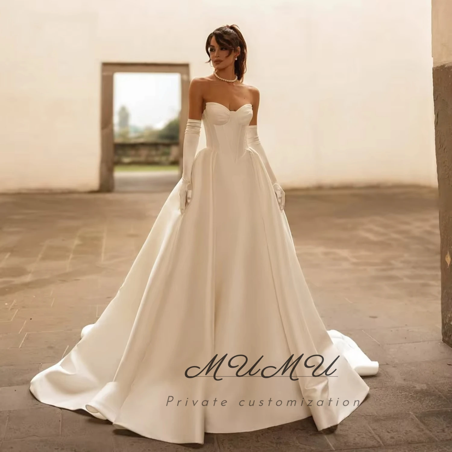 

MuMu Customized Robes De Soirée Elegant Women's Dress for Wedding Party فساتين سهرة Women Evening Dress White Large Sizes Dress