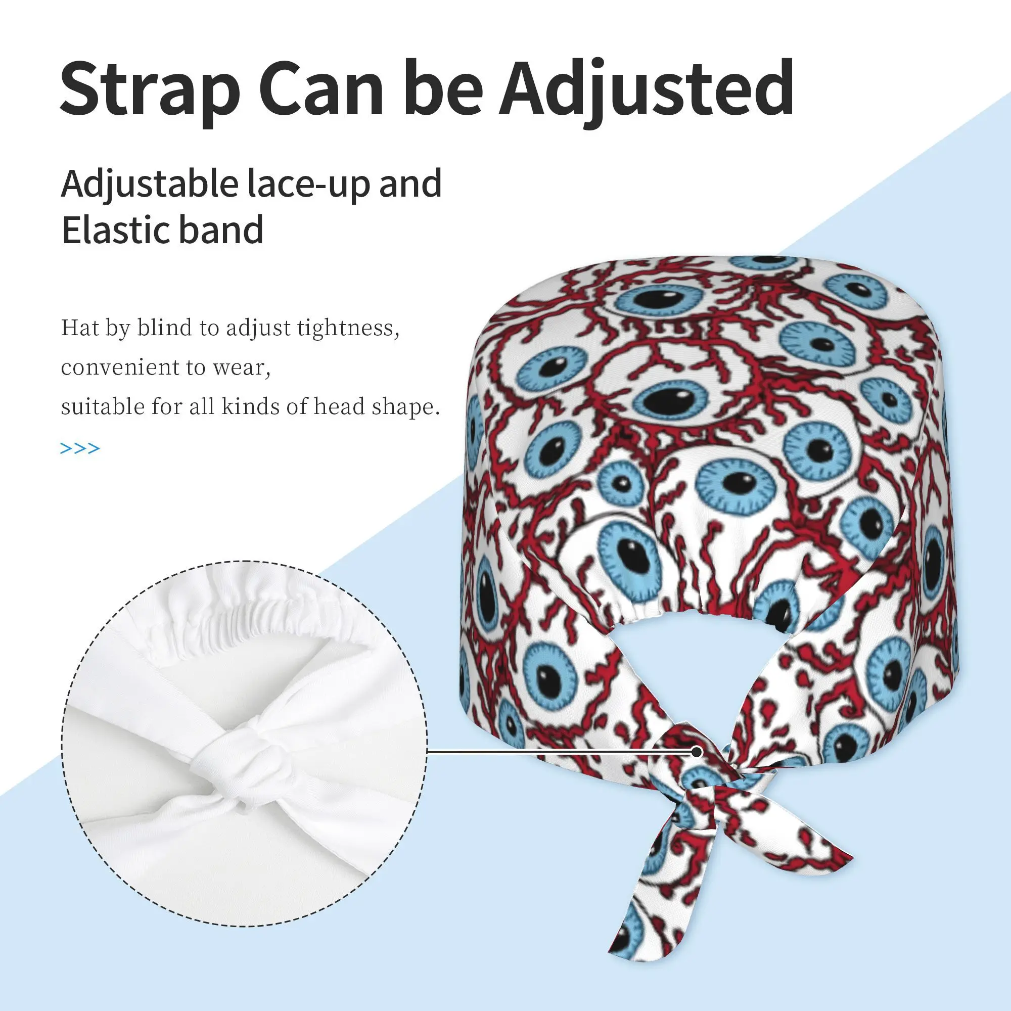 Abstract Doodle Minimal Line Art Modern Pattern Lightweight Tie-Back Uniform Hat Breathable Washable Headwear