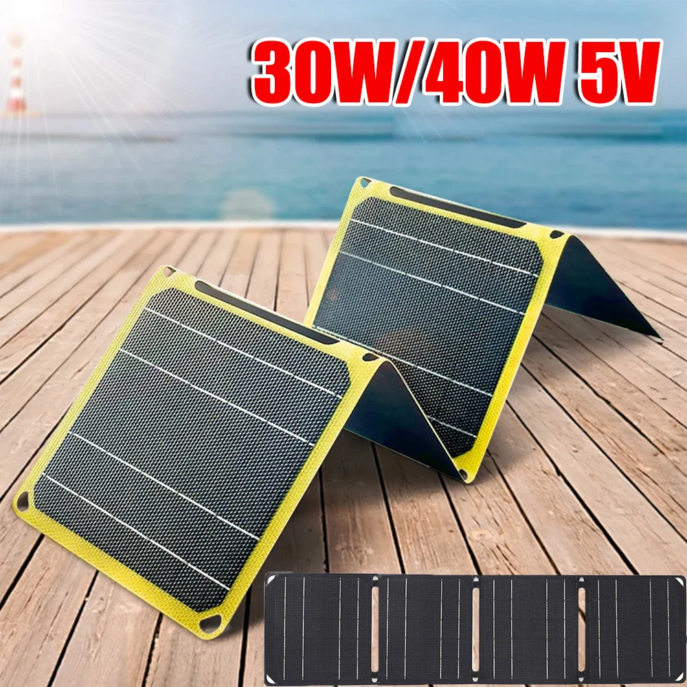 Outdoor Powerful Portable Solar Panel PD 20W QC 3.0 5V 9V 12V Foldable Solar Power Bank Type C USB-A DC Output Solar Panel