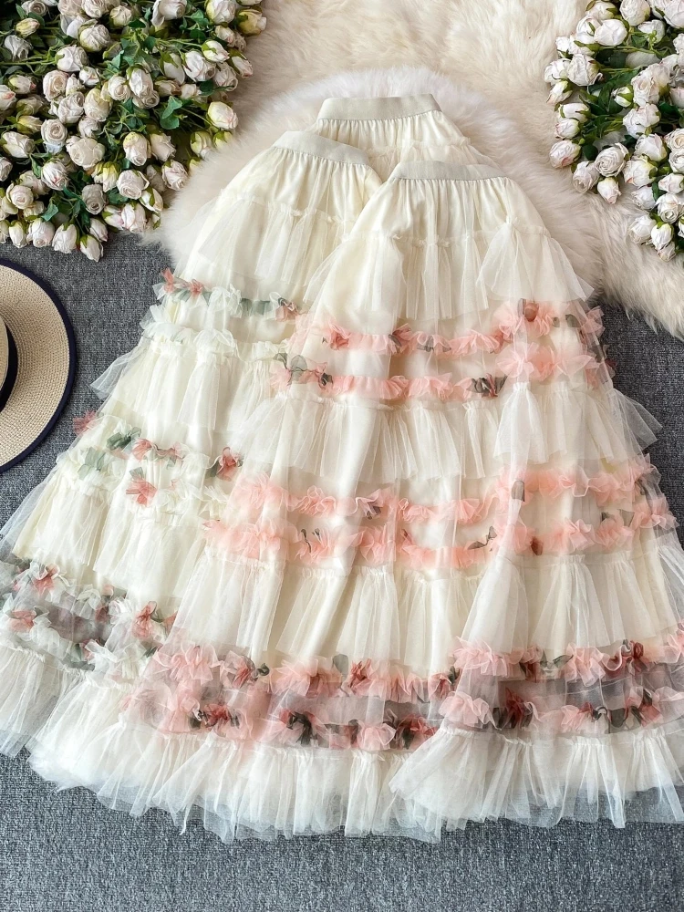 Skirt Leopard Design Lace Patchwork Women Summer New Sexy Slimming High Waist A Line Cake Chic Elegant Very Short Skirts