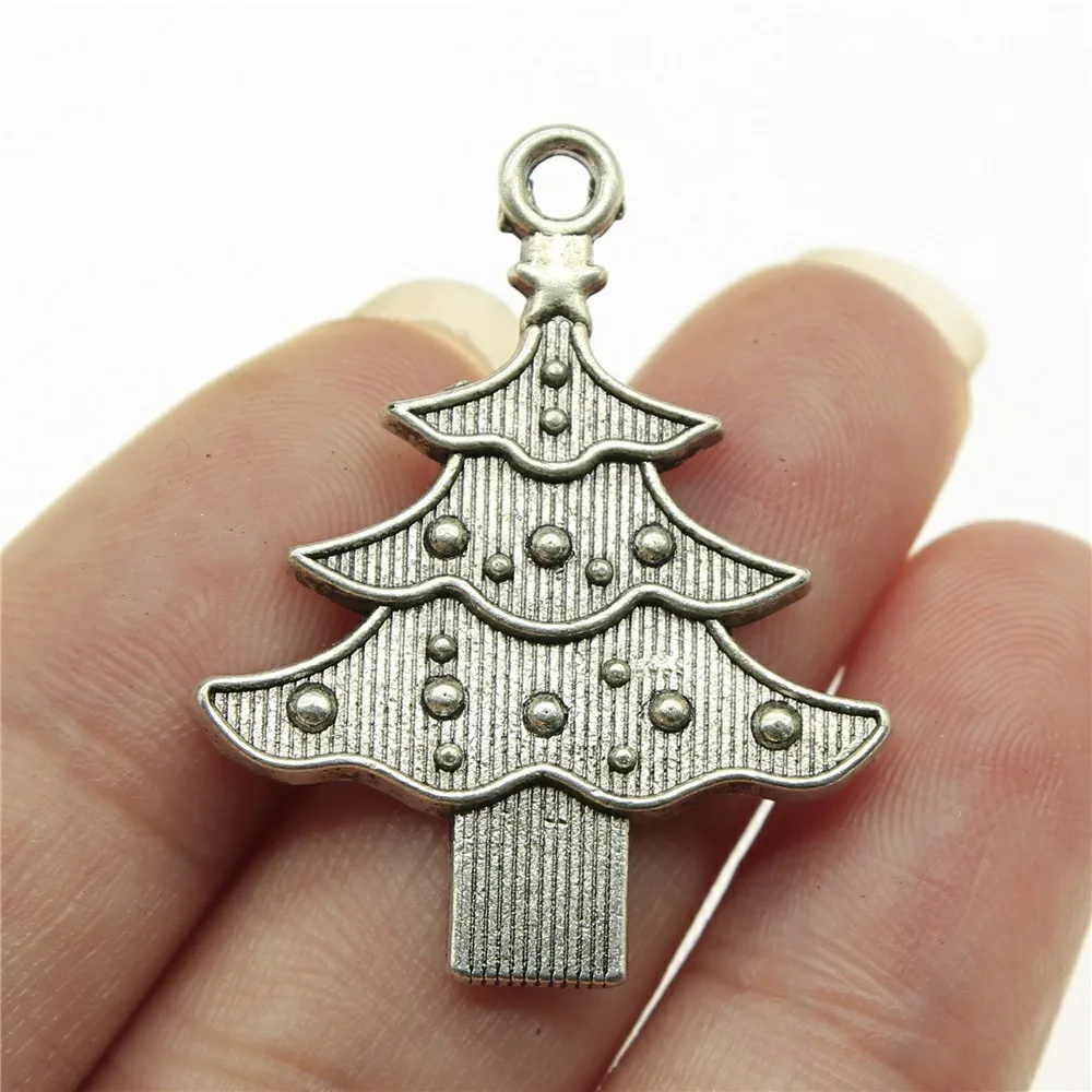 20szt Choinki Charms Antyczny Brąz Srebrny Kolor Zawieszki Robienie DIY Ręcznie robione Rękodzieło — zdjęcie 4
