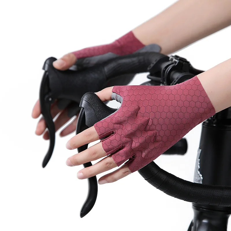 1 Paar Sommer-Fahrradhandschuhe mit halben Fingern, atmungsaktive, rutschfeste Fahrradhandschuhe aus Eisseide mit stoßfester Hartschale für Outdoor-Sport
