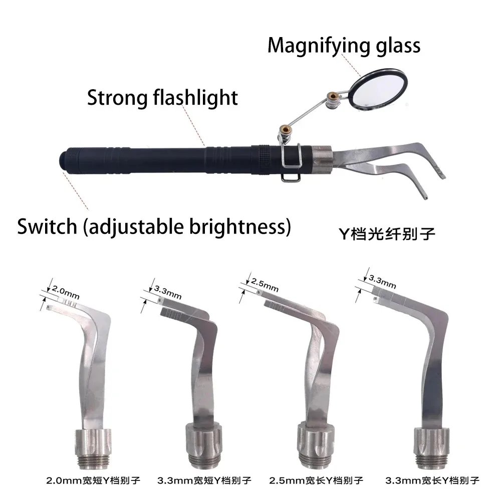 HUK Fiber Optic Lamp Y Gear With Light Holder Set With Magnifying Glass Stainless Steel Locksmith Tool For Car Locks