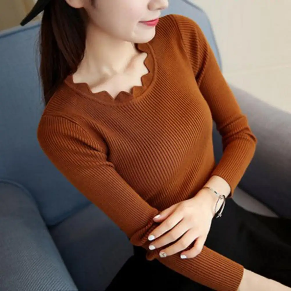 

Casual Solid Sweater Women Knitted Slim White Pullover Long Sleeve Tops 2024 Autumn Winter Butterfly Neck Jumper Female