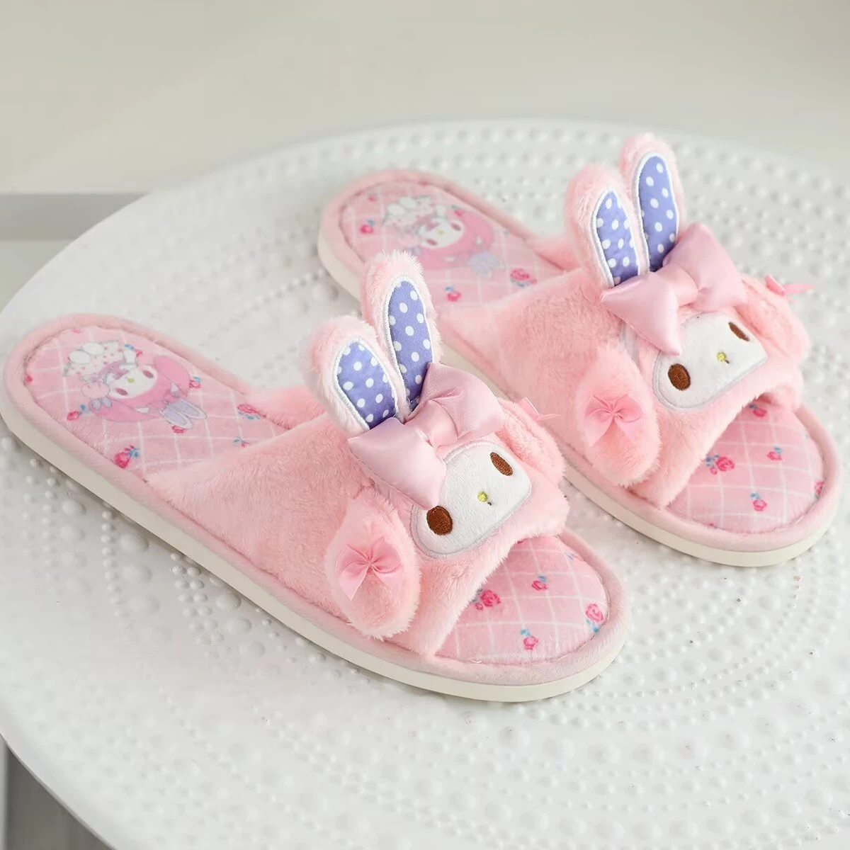 

Sanrio My Sweet Piano Slippers My Melody Indoor Shoes Spring Summer Girly Women Plush Open Toe Home Slippers Flat Non-slip