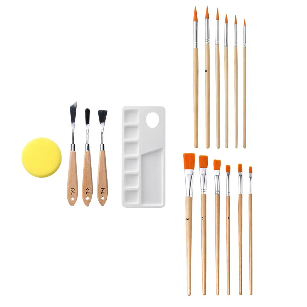 

Oil Painting Brushes Set Lightweight Portable Storage Easy Cleaning Mixing Colors Artist Paint Brush Palette Travel Gift