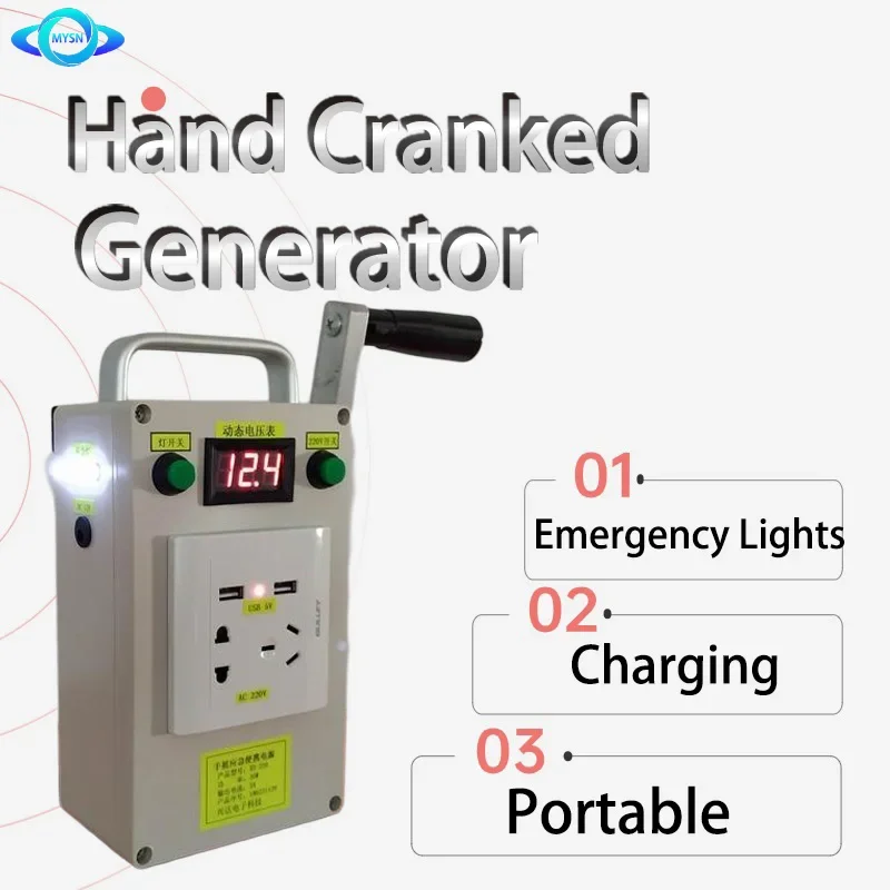 Hand Crank Generator Outdoor Electrically Powered Appliances Camping Mobile Phone Charging Travel Wild Life Saving