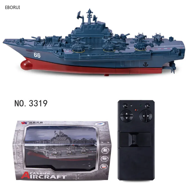 EBORUI 3319 Military RC Aircraft Boat 2.4GHz 4CH Remote Control Carrier Boat / RC Boat Ship Speedboat Yacht Electric Water Toy