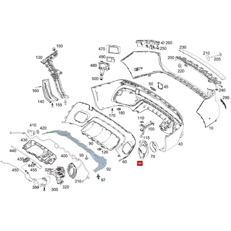 A2478857801 A2478857901 Car Muffler Frame Hole With Bracket For Mercedes Benz GLB 180 200 220 2020-2025
