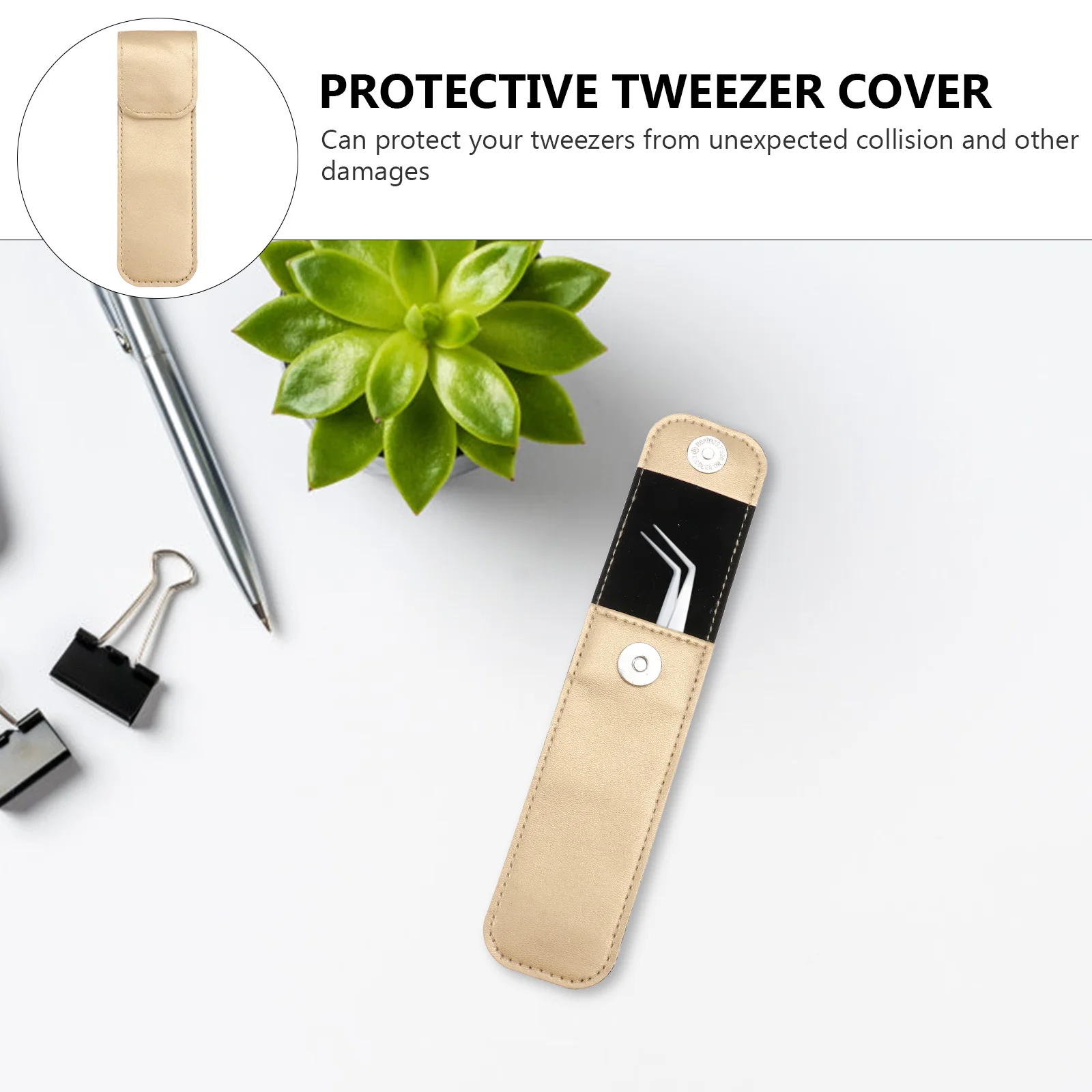 3Pcs Eyelash Tweezers Protective PU Sleeve Small Shockproof Wear-Resistant Cover for Stainless Steel Grafting Tools