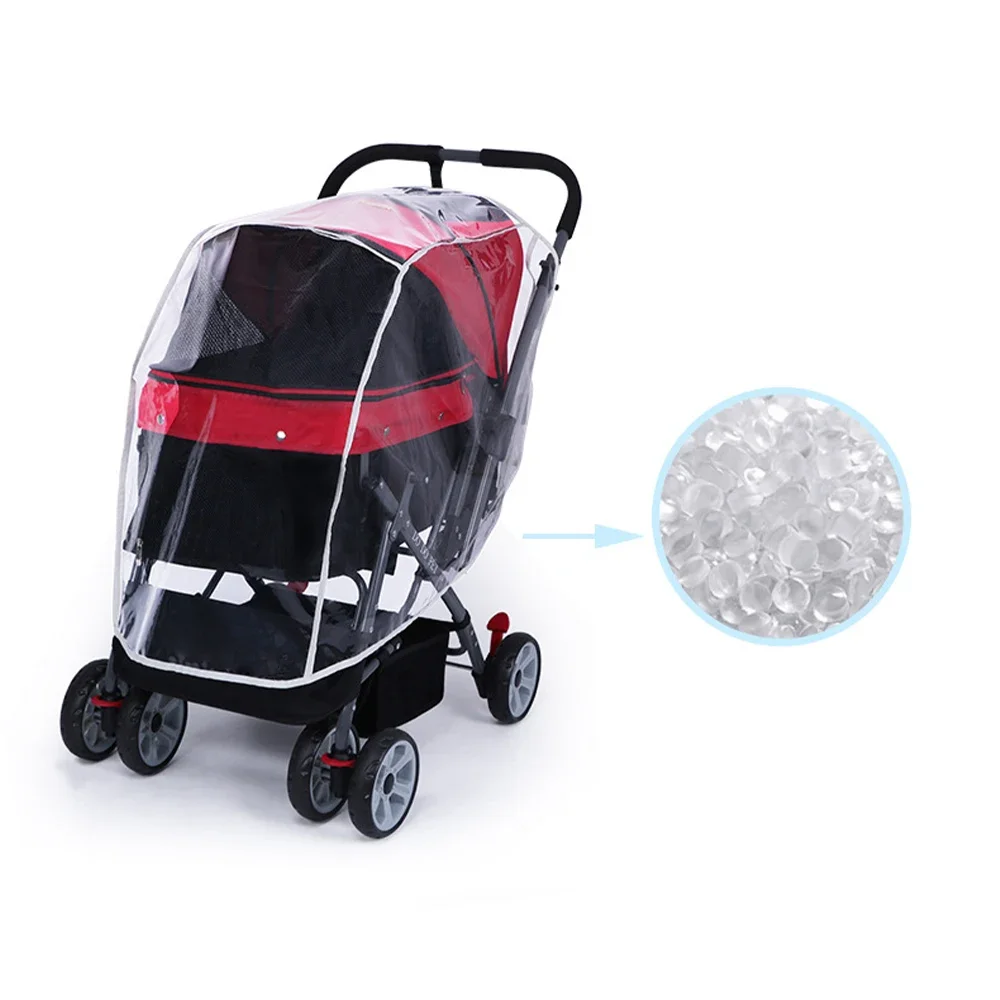 Pet Cart Raincover Stroller Dust Rain Snow Cover Raincoat Pushchairs Pram Buggy Shield Uv (No pet car)