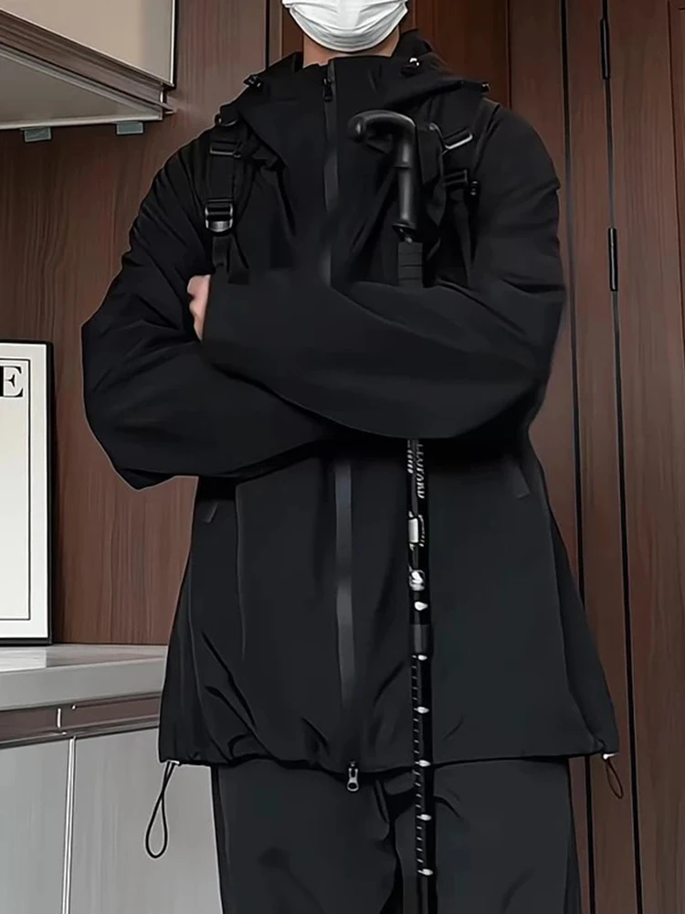 

Bla Men's Flight Jaet Spring Soft ell Hooded Windproof Waterproof Outdoor Climbing Workwear Coat Loose Fit Polyester Ny...