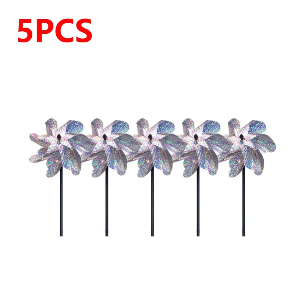 APWIKOGER 1-10PCS DIY Silber Laser Vogel Repellent Für Bauernhof Outdoor Vogel Repeller Rasen Dekor Vogel Repeller Windmühle garten Rotierenden Windmil 10