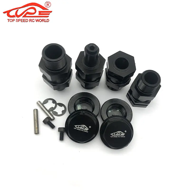 Upgrade Front Rear Hex Hub Extended Shaft & Wheel Nut Cap Set for 1/5 Rc Car HPI ROFUN ROVAN KM BAJA 5B 5T 5SC Buggy Truck Parts