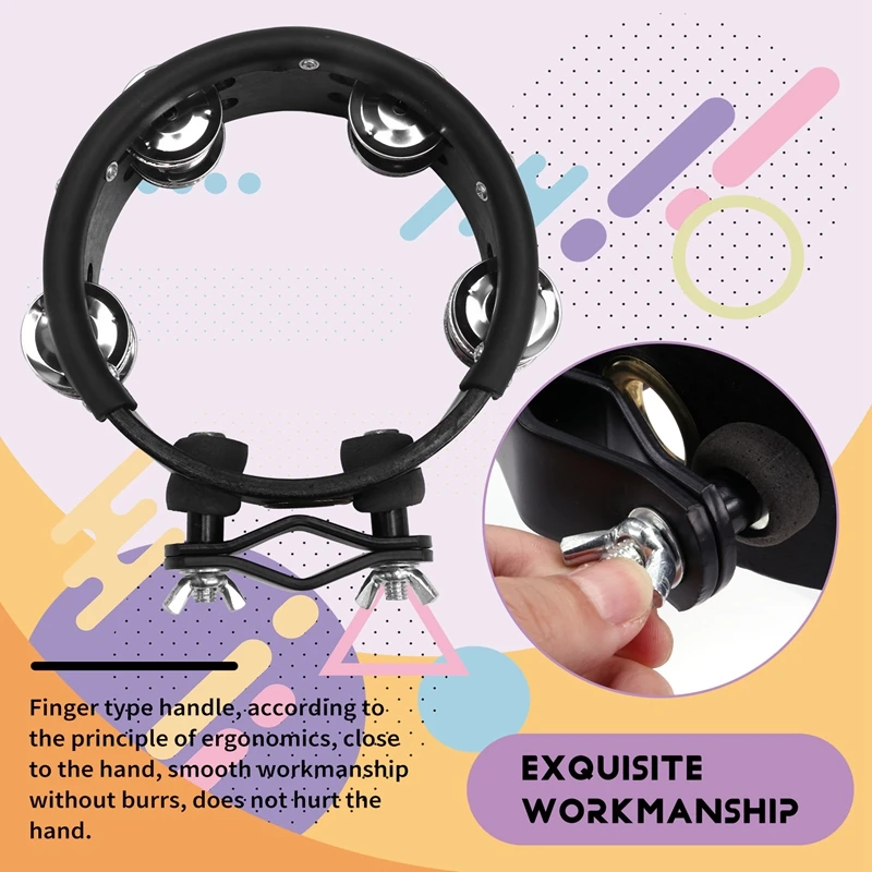 Drum Circle Double Row Rattle Drum Rings Tambourine Drum Tamborine Percussion Musical Instruments