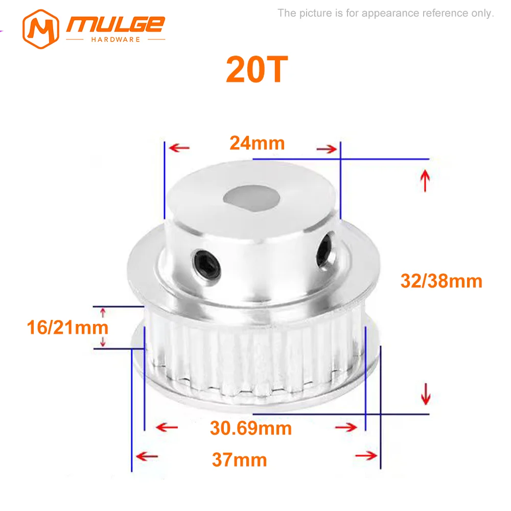 Polea de sincronización HTD 5M BF, orificio en forma de D 20T/24T/25T/30 dientes, orificio en D 8x7/8x7. Ancho de ranura de 5/10x9/12x1/14x13/15x14mm, 16/21mm