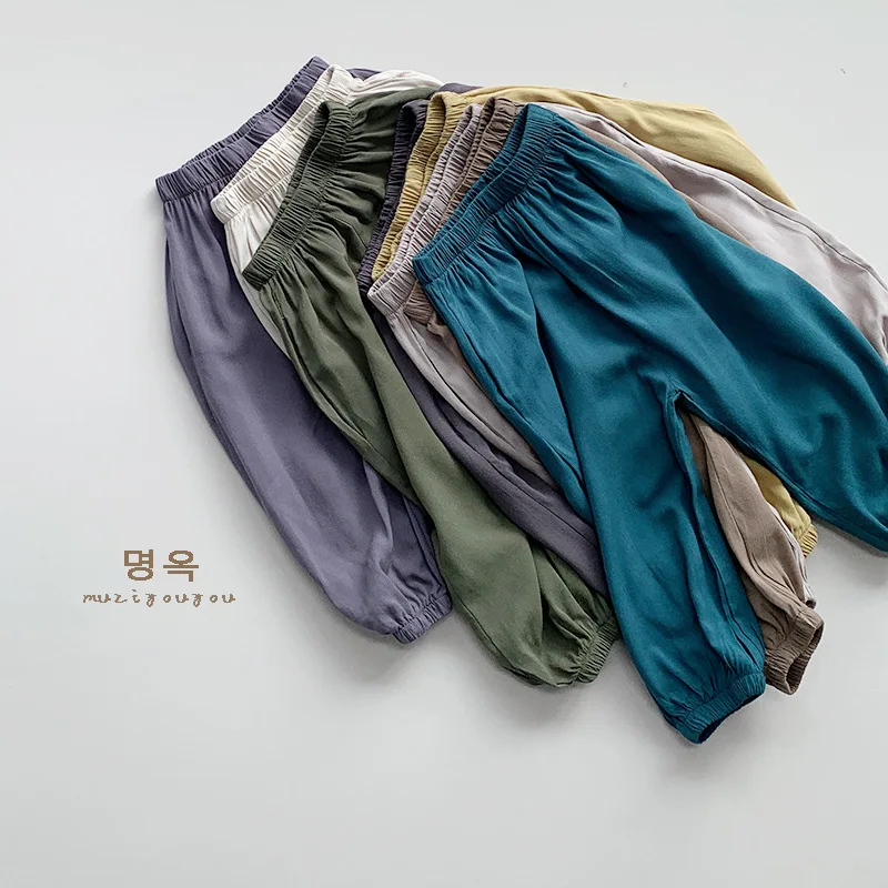 

HZMY-Smooth Feeling~Children's Anti-Mosquito Pants Summer Boys and Girls Shaking Pants Japanese Loose Wide-Leg Pants Children's