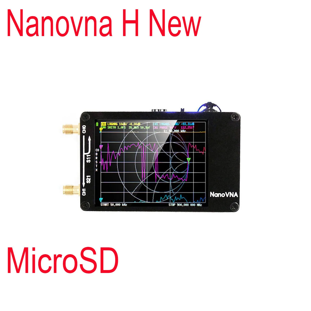 

NanoVNA-H Vector Network Antenna Analyzer 10KHz-1.5GHz MF HF VHF UHF W/ Shell SD Card Slot Supprt 32G Digital Nano VNA-H Tester