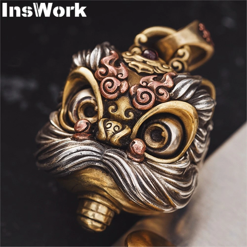 Original Lion Pendant Men\'s Chinese Style Mascot Pendant Decompression Winking Pendant EDC Gadgets