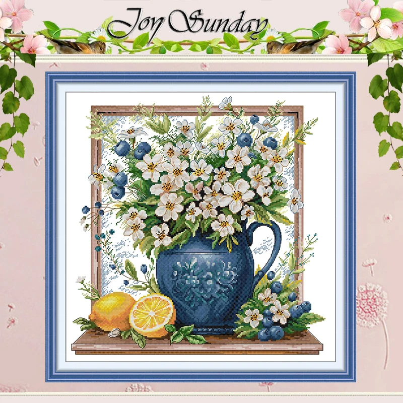 

Белые цветы в бутылочке. Набор для вышивки крестом 11CT 14CT 16CT. Набор для вышивки крестом DMC. Вышивка. Рукоделие.