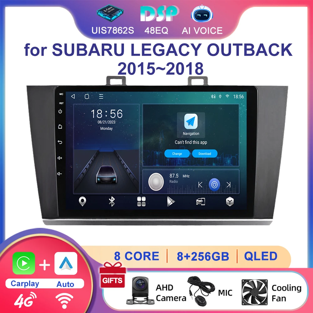 

9 Inch Android 4G WIFI Carplay Auto Car GPS Stereo Touch Screen Car Multimedia Player Radio for SUBARU LEGACY OUTBACK 2015~2018