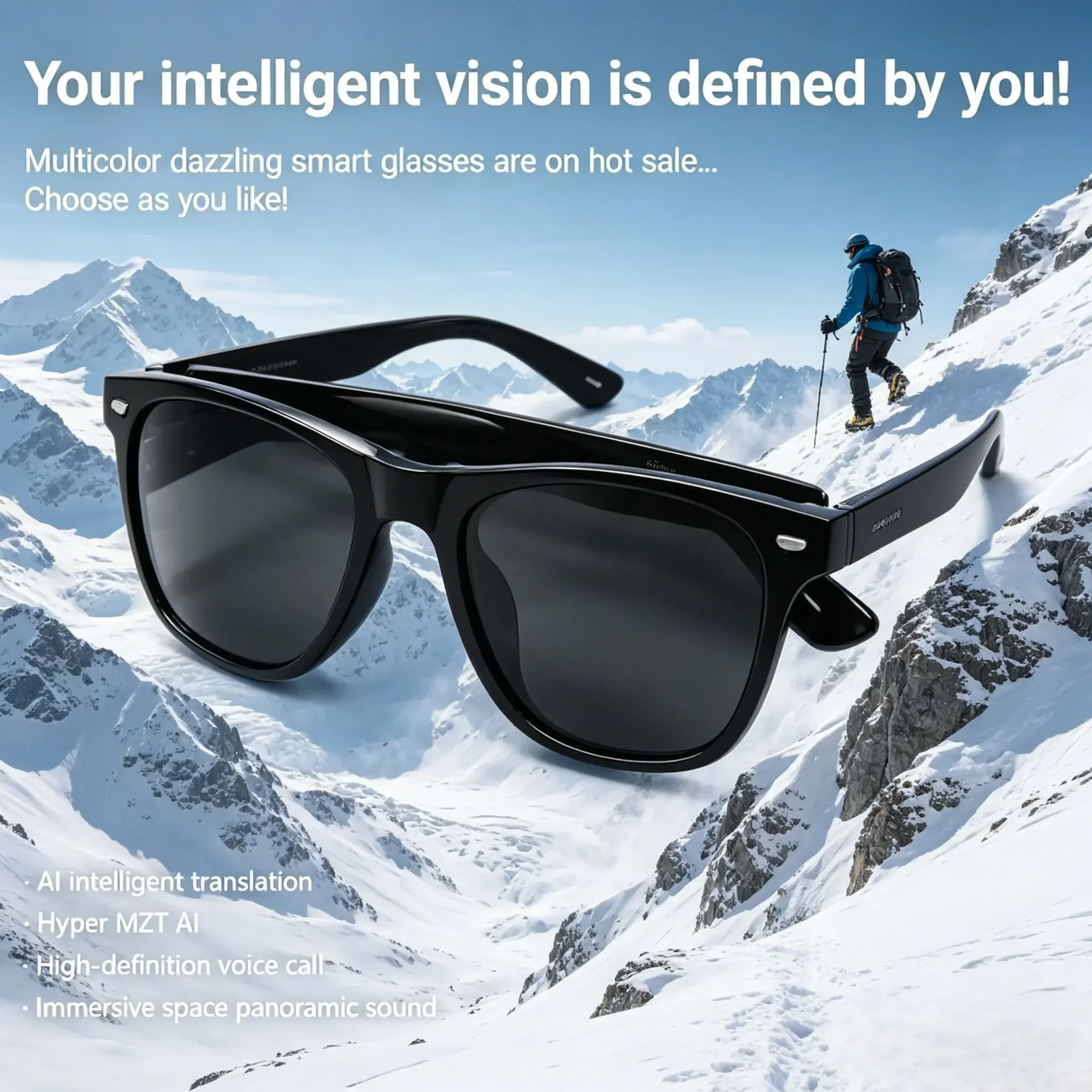 

Lightweight TWS AI Smart Glasses, Bluetooth Noise‑Reduction Eyewear, Hands‑Free Calls & Music